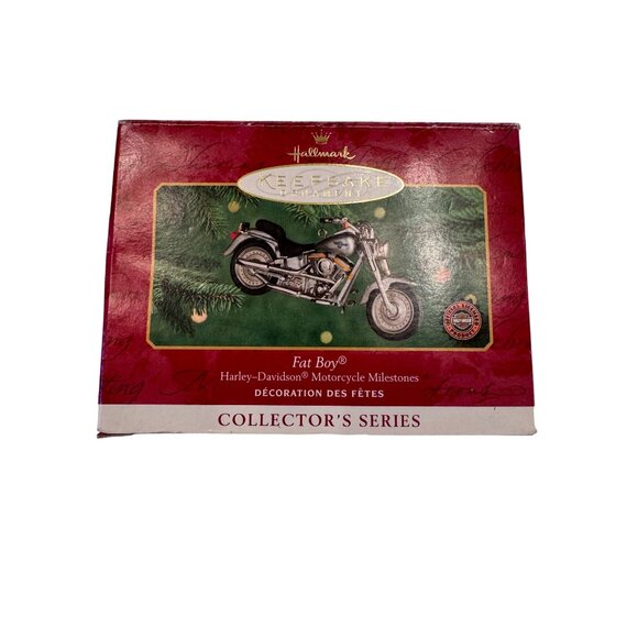 Hallmark Keepsake FAT BOY Harley Davidson Motorcycle Milestones Ornament Christm - Picture 1 of 6